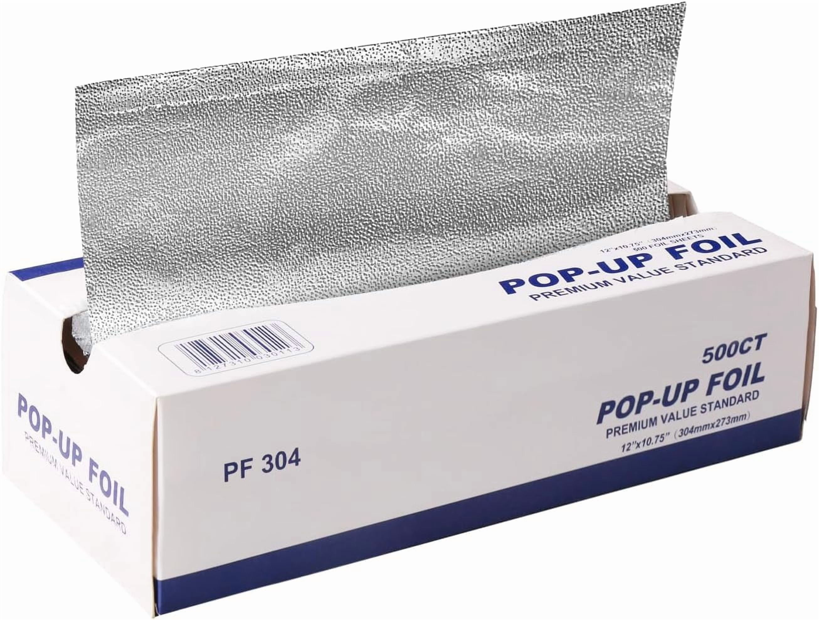 Aluminum Foil Sheets, Pre-Cut Foil Sheets, for Home Restaurant Food Processing, High-Temperature Resistant Non-Stick Type, Pop Up Single Sheets, 200 Sheets (12 in 500 Sheet)