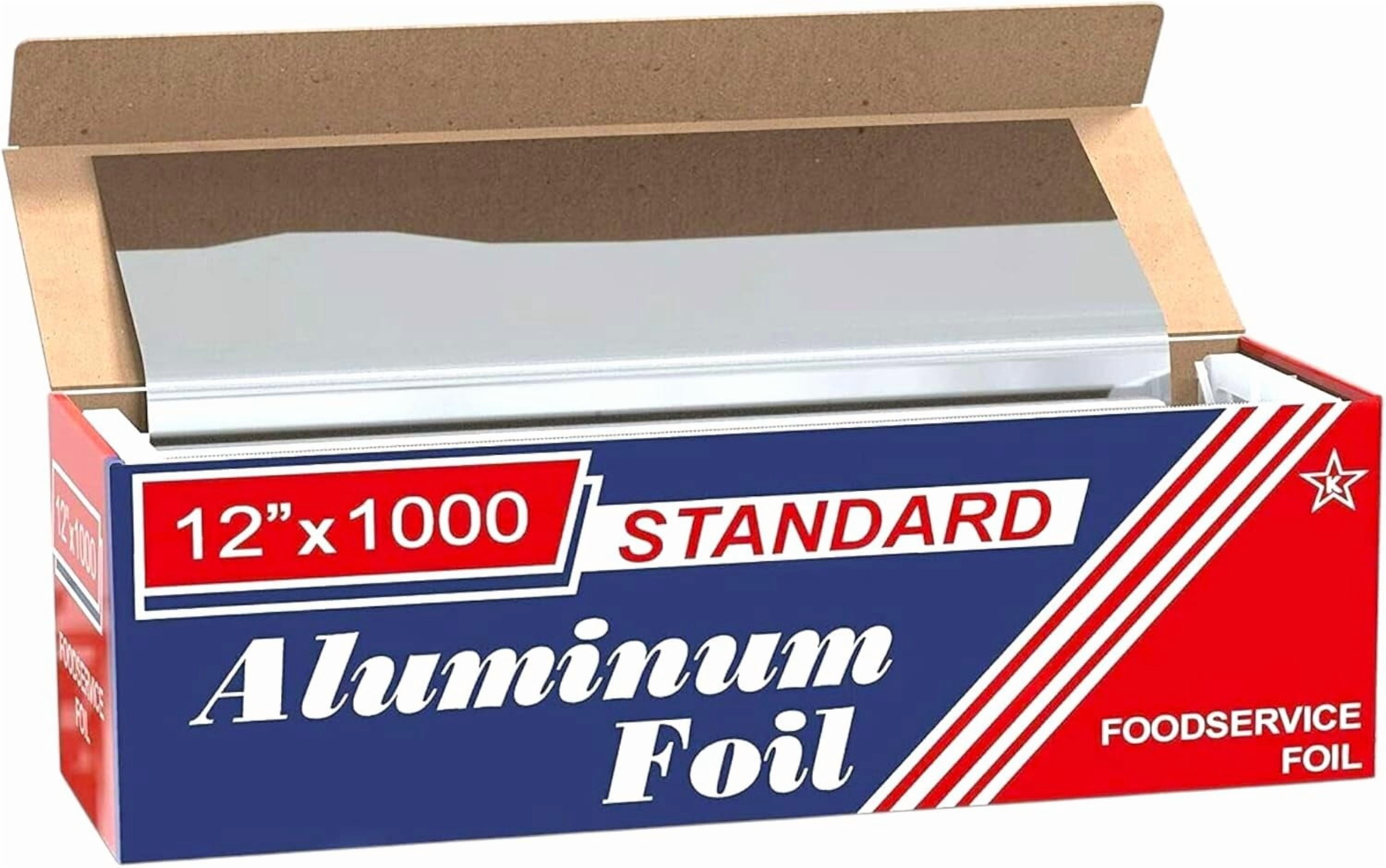 Aluminum Foil Standard 12 inch Wide, 1000 FT Food Safe Foil Wrap for Cooking, Baking, Grilling, Food Service Packaging Aluminum Foil Roll (12"x1000', Standard-1 Count)