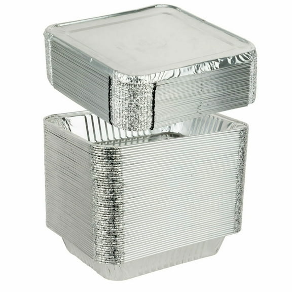 Aluminum Foil Steam Table Pans, Half Size Deep, 9x13 Pans 50 PackWith Lids