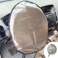 thumbnail image 1 of Aluminum Foil Steering Wheel Sunshade, Car Sun Protection Cover with Heat Reflection & UV Blocking, Universal Fit for SUV Truck Sedan, Non-Slip Easy Install Reusable Summer Sunshield Accessories, 1 of 6