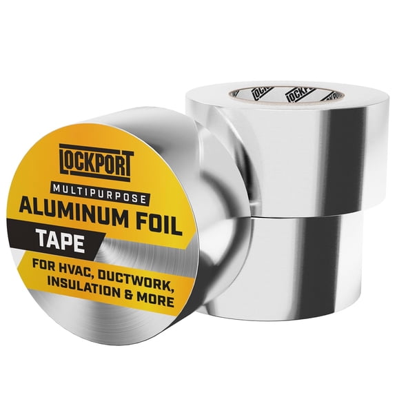 Aluminum Foil Tape 2" x225 ft - 3 Pack HVAC Duct Sealing, Dryer Vent, Heat Insulation & Ductwork Repairs Resistant, Waterof, fessional Grade