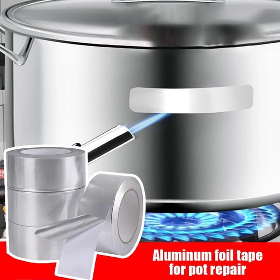 Aluminum Foil Tape - 5cmx5m High Temperature Resistant Patch Tape, 0.1mm Thick Heavy-Duty Waterproof Metal Sealing Tape for HVAC Pipe Pots