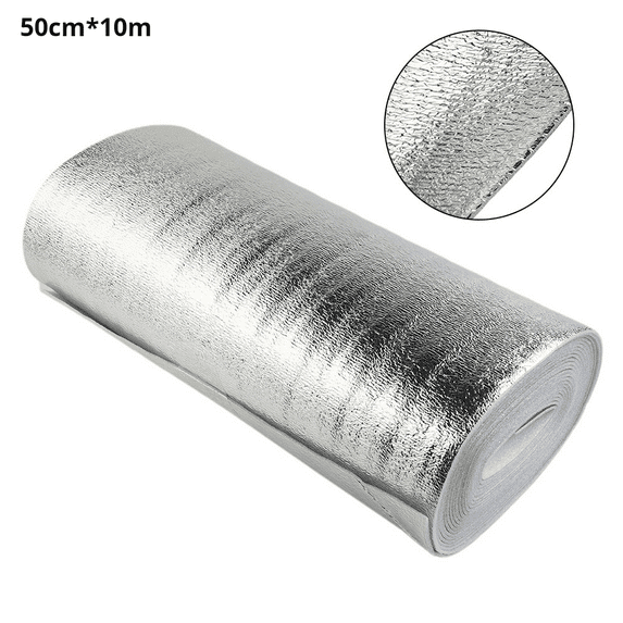 Aluminum Foil Thermal Insulation Film,3mm Thick PET Reflective Wall Insulation,Heat Barrier for Radiators,10m/5m Length,0.3-0.5m Width,Energy Saving Home Improvement