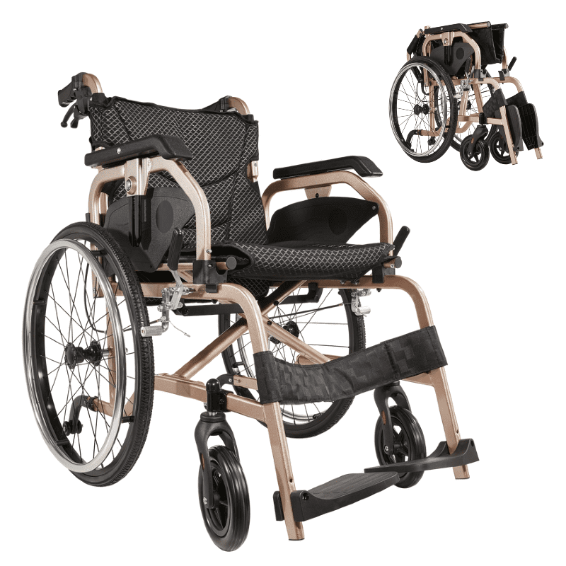Aluminum Foldable Lightweight Adult Wheelchair, New Square Tube Design ...