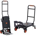 thumbnail image 1 of Aluminum Folding Hand Truck, 2 in 1 Design 300 Lbs Capacity, Heavy Duty Industrial Collapsible cart, Dolly Cart with Rubber Wheels for Transport and Moving in Warehouse, Supermarket, Garden, 1 of 17