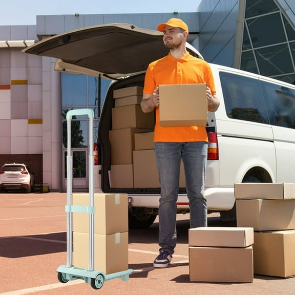 Aluminum Folding Hand Trucks,Small Folding Hand Truck Dolly with 2 Wheels,Collapsible Cart Portable Dolly,Lightweight Travel Hand Truck/Heavy Duty Moving Dolly for Airport Travel Moving Use