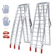 WheelX 2Pcs Aluminum Folding Truck Ramps, 1800 lbs Capacity Loading Ramps for Pickup Trucks Bed, Trailers Ramp with Load Straps for Motorcycles, Go-Karts, Lawn Mowers, ATV/UTV, Golf Carts
