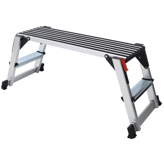 Aluminum Folding Work Bench Ladder Stool 330lbs Non-Slip