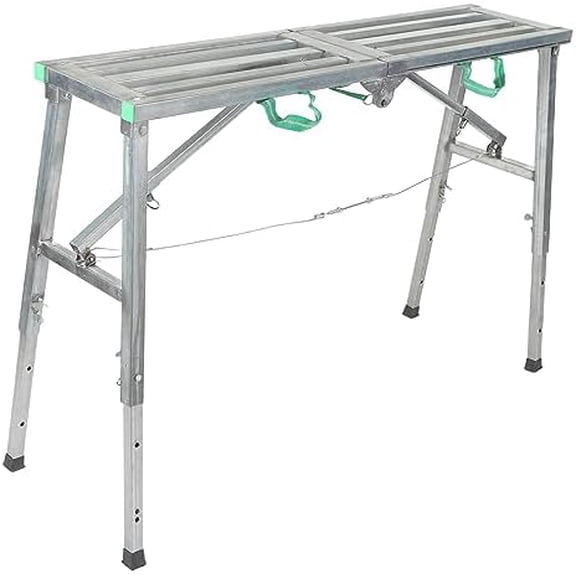 Aluminum, Folding Work, Ladder, Scaffolding, Aluminium Scaffolding Step Ladder Bench for Painting, Adjustable Cleaning Repairing Compact Design$$Tools