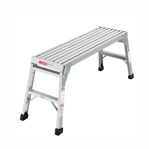 Aluminum Folding Work Platform Bench, Portable Bench Folding Ladder, 50.20 x 15.62 x 20.28 Inch