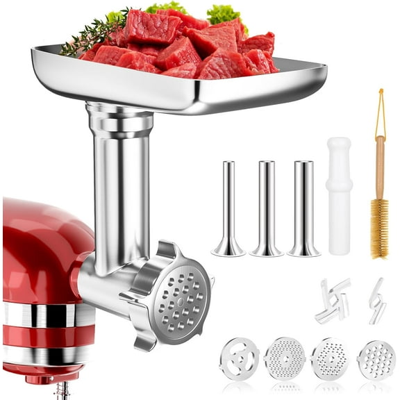 Aluminum Food Grinder Attachments for KitchenAid Stand Mixers and Cuisinart Stand Mixers SM-50. , Sausage Stuffer, Food Processor. Durable Perfect Attachments for Kitchen aid Mixer