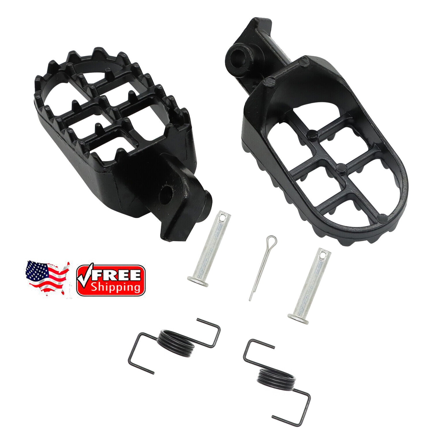 KKE Cast Aluminum Foot Pegs – Fit Honda CRF50 XR50 70 100, Yamaha PW50, Kawasaki KLX110 – Silver