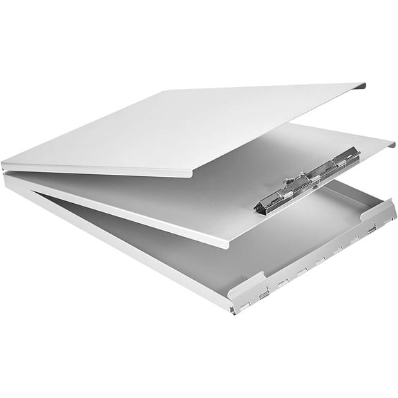 Aluminum Form Holder Storage Clipboard, 12.5" x 9" Silver