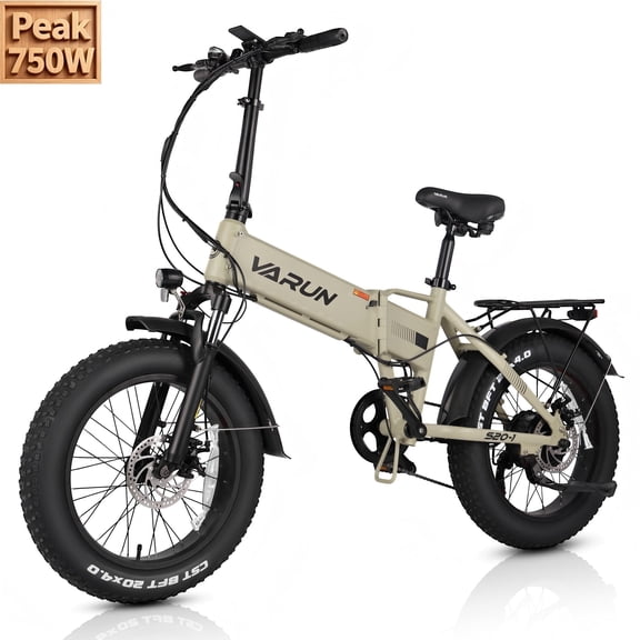 Electric Bike,20" Fat Tire Aluminum Frame & Folding Ebike for Adults,Peak 750W Motor,25MPH,48V 624Wh Removable Battery,62 miles Max Range,7-Speed Gears,LCD Display