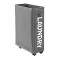 thumbnail image 1 of Aluminum Frame Laundry Basket Folding Dirty Clothes Brake Wheel Organizer Household Storage Bag, 1 of 1