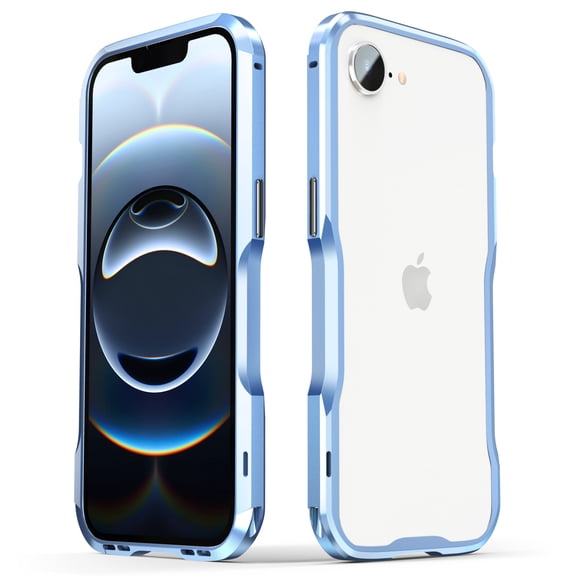 Aluminum Frame Metal Bumper Frame Slim Hard Case Cover for iPhone 16e, Metal Frame Armor Bumper, Raised Edge Protection for iPhone 16e, Navy
