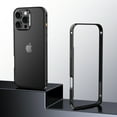 thumbnail image 1 of Aluminum Frame Metal Bumper Frame Slim Hard Case Cover for iPhone 13 Pro, Metal Frame Armor with Soft Inner Bumper, Raised Edge Protection For iPhone 13 Pro,Black, 1 of 6
