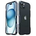 thumbnail image 1 of Aluminum Frame Metal Bumper Frame Slim Hard Case Cover for iPhone 15 Plus, Metal Frame Armor Bumper, Raised Edge Protection for iPhone 15 Plus 6.7 inch 2023, Darkblue, 1 of 10