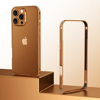 Aluminum Frame Metal Bumper Frame Slim Hard Case Cover for iPhone 17 Pro Max, Metal Frame with Soft Inner Bumper, Raised Edge Protection For iPhone 17 Pro Max, Orange