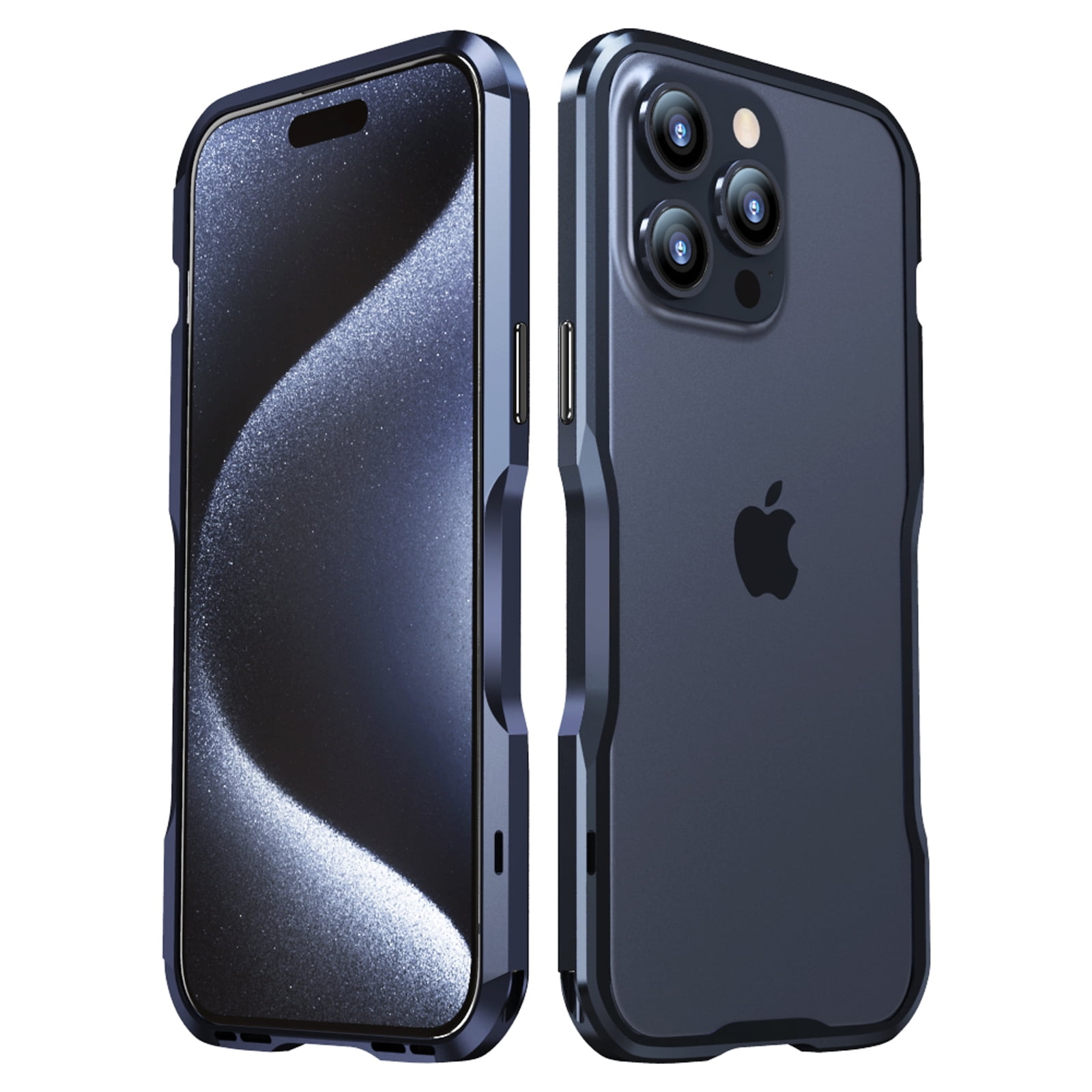 Case For iPhone 15 14 Pro Max 13 12 Aluminium Alloy Metal Bumper Matte  Cover