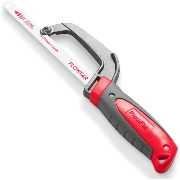 Aluminum Frame Mini Hacksaw with 10" Flexible Bi-Metal HSS Blade for Metal and Wood