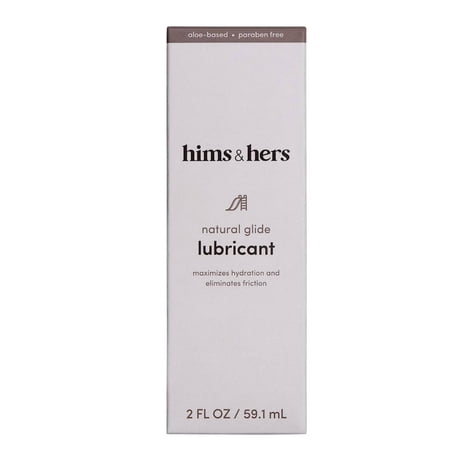 hims & hers Water-Based Personal Lubricant with Aloe Vera, pH Balanced, Paraben-Free Glide Lubricant 2 Fl oz
