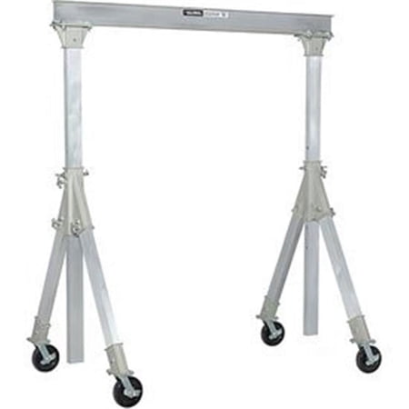 Aluminum Gantry Crane - KD, Adjustable Height, 2000 lbs, I Beam, 10 ft. - Gray
