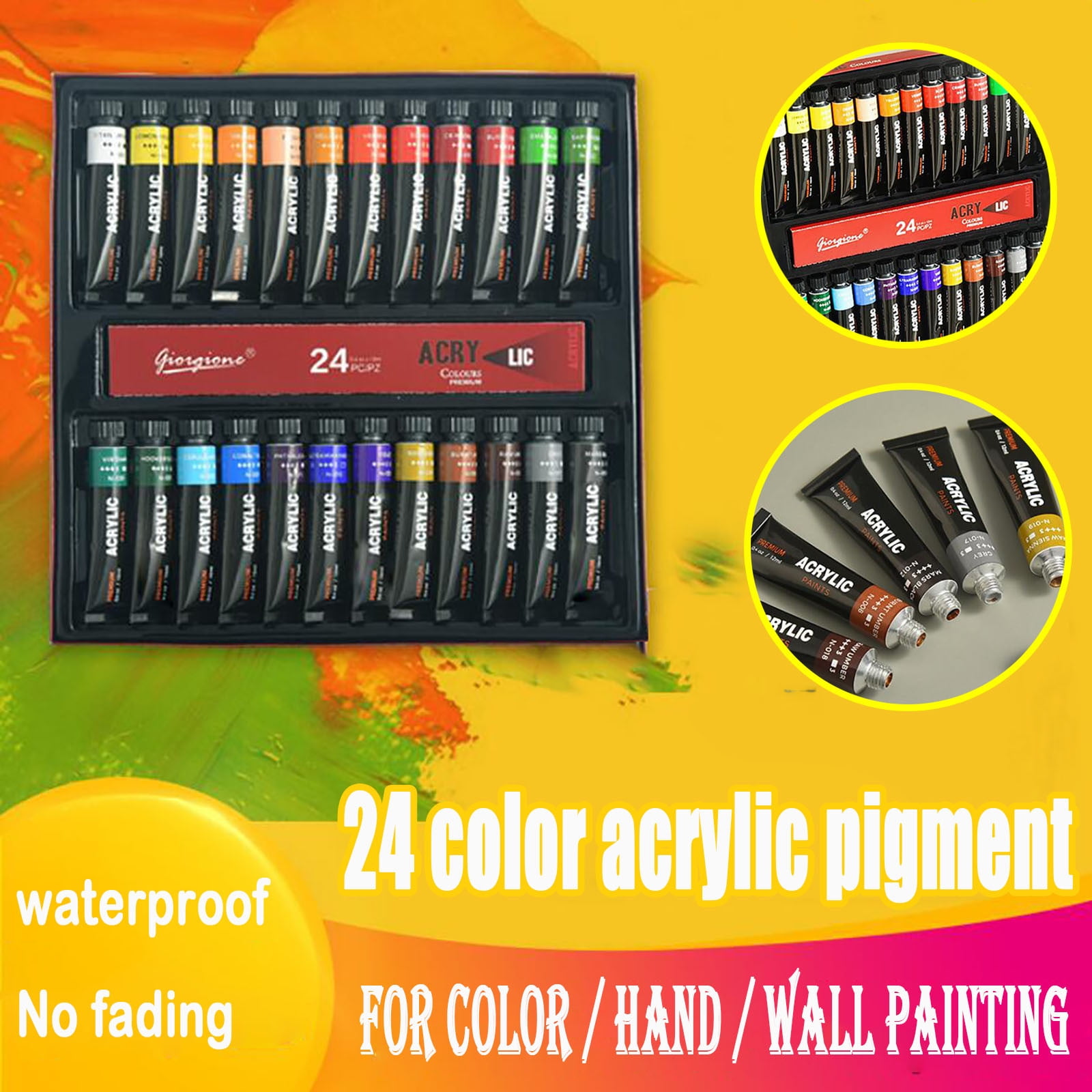 Aluminum Giorgione Pipe 24 Color Paint Acrylic 12ml Suit Painting Home ...