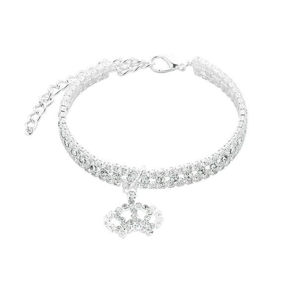 Aluminum Gold Chain Dog Collar with Zirconia Decoration Durable and Stylish for Medium and Large Dogs