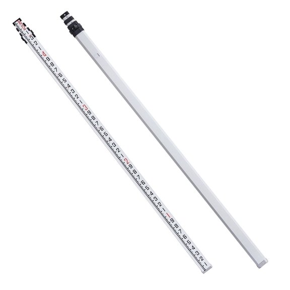 Aluminum Grade Rod 16ft - Telescopic Survey Rod, Leveling Rod Stick with Bubble Level & Carrying Bag - 4 Section Adjustable Measuring Rod for Construction, Houses, Walls