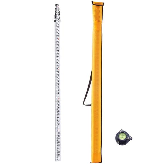 Aluminum Grade Rod 25-Feet/10ths 6 Sections Telescopic Measuring Rod, specification 25 ft-10 ths, Double-Sided Scale 1/10ft Leveling Rod Stick, floor care solution for wet high-traffic and work areas