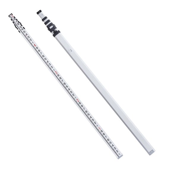 Aluminum Grade Rod 25ft - Telescopic Survey Rod, 6 Section Leveling Stick