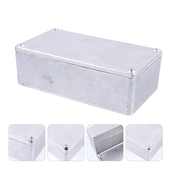 Alasum Guitar Pedal Case Metal Stomp Box Plated Silver Anti-Rust Easy to Use for Storage