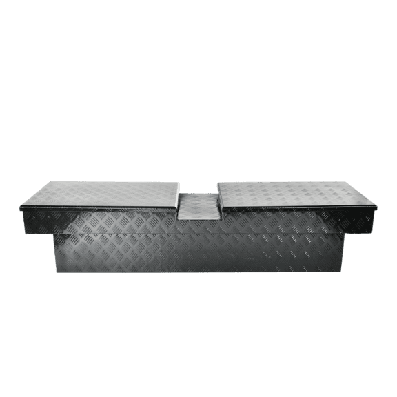 Aluminum Gull Wing Truck Tool Box 70"x20"x15" Gloss Black Diamond Tread