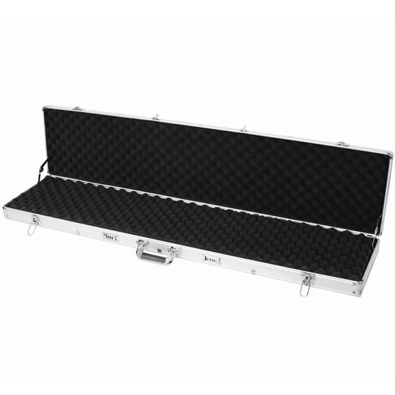 Aluminum Gun Lock Box Hard Case Pistol Safe Storage Silver