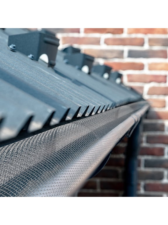 Aluminum Gutter Guard Mesh, Debris Protection with Gloves 5x100ft 5.07lbs