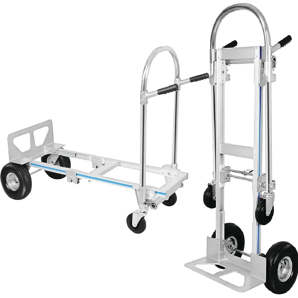 Aluminum Hand Truck and Dolly, 2 in 1 Design 550 Lbs Capacity, Industrial Collapsible Cart - 17431