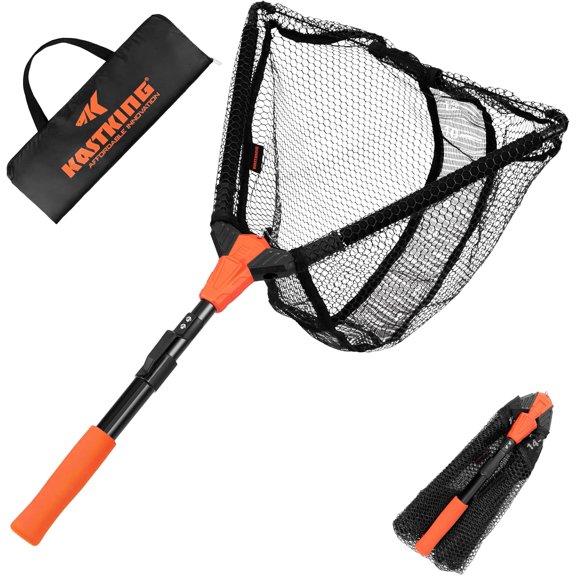 Aluminum Handle Collapsible Fish Landing Net with Measuring Scale, Lightweight Durable Fishing Accessory Perfect Gift for Men Fishermen