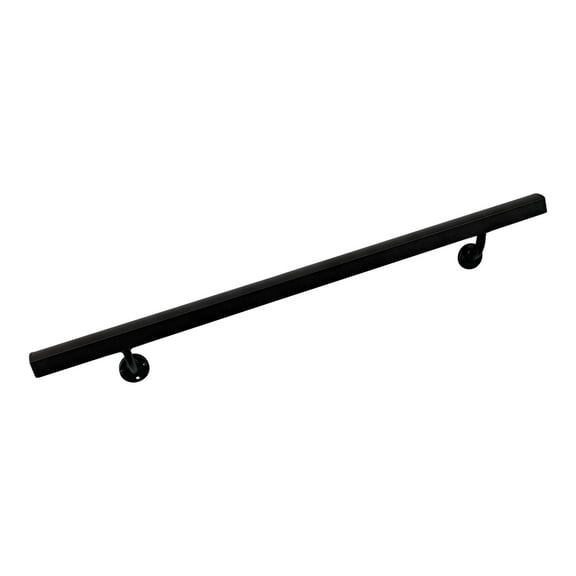 Aluminum Handrail Direct AHR Aluminum Wall Handrail w/ Mounts (12' Length,Black Sand) USA Made