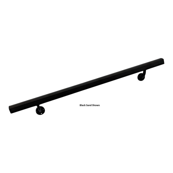 Aluminum Handrail Direct AHR Aluminum Wall Handrail w/ Mounts (12' Length,White Sand Texture) USA Made
