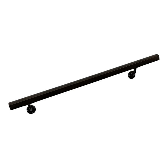 Aluminum Handrail Direct AHR Aluminum Wall Handrail w/ Mounts (3' Length,Dark Copper) USA Made