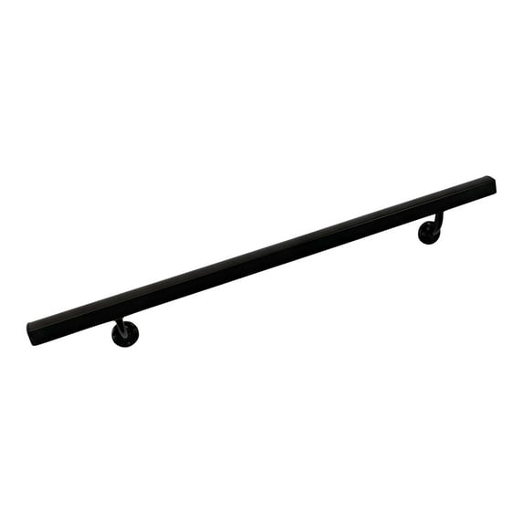 Aluminum Handrail Direct AHR Aluminum Wall Handrail w/ Mounts (4' Length,Black Pearl) USA Made