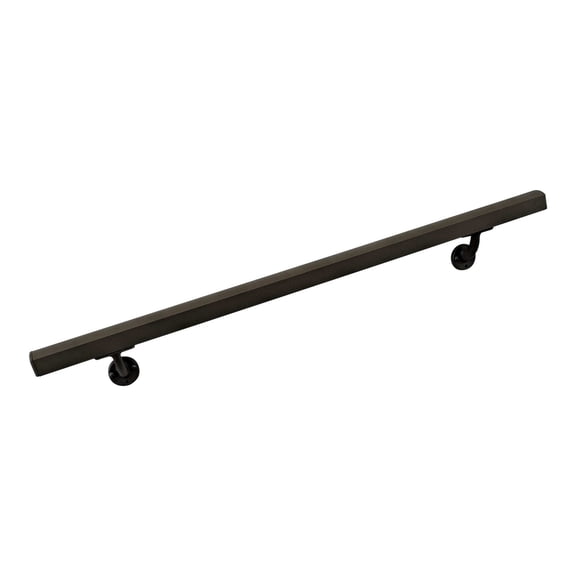 Aluminum Handrail Direct AHR Aluminum Wall Handrail w/ Mounts (7' Length,Bronze Sand) USA Made