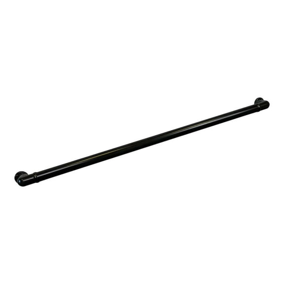 Aluminum Handrail Direct CHR Handrail Section with Return (8' Length,Satin Black) ADA Compliant