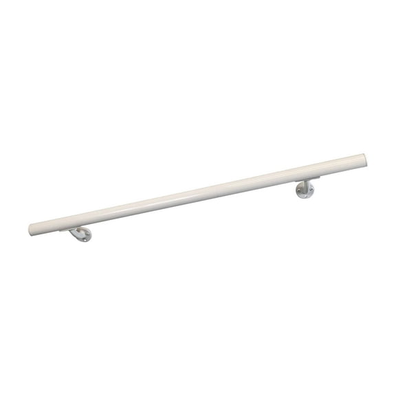 Aluminum Handrail Direct DHR 10' Handrail Section with Mounts - White - USA Made Railing