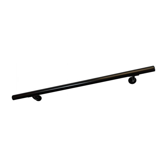 Aluminum Handrail Direct DHR 11' Handrail Section with Mounts - Black - USA Made Railing