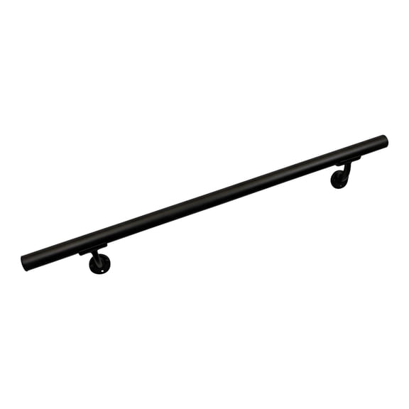 Aluminum Handrail Direct OHR Handrail Section with Mounts (7' Length,Black Sand) USA Made