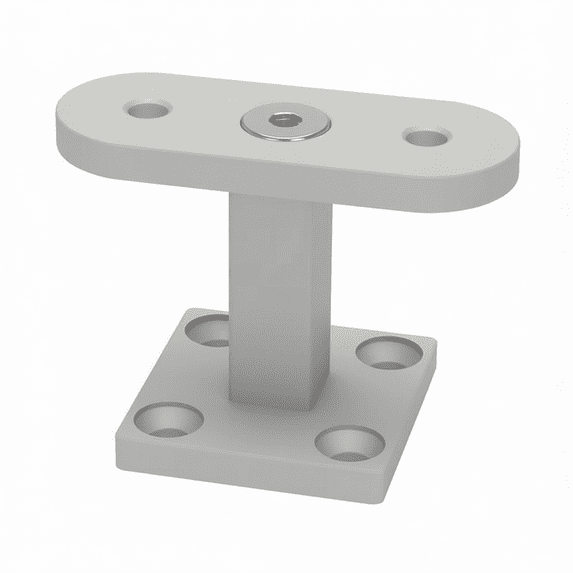 9 Inch High Support Aluminum Handrail Post Top Bracket with Square Base for Wood Newel ...
