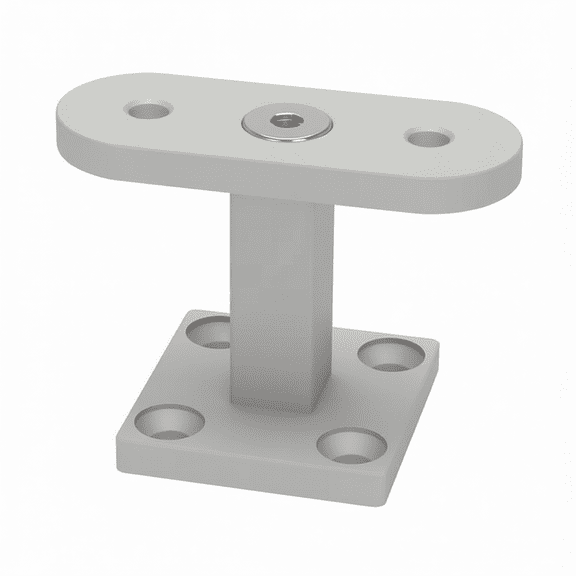 Aluminum Handrail Post Top Bracket with Square Base for Wood Newel Posts, 1.7 Inch High Support Connector