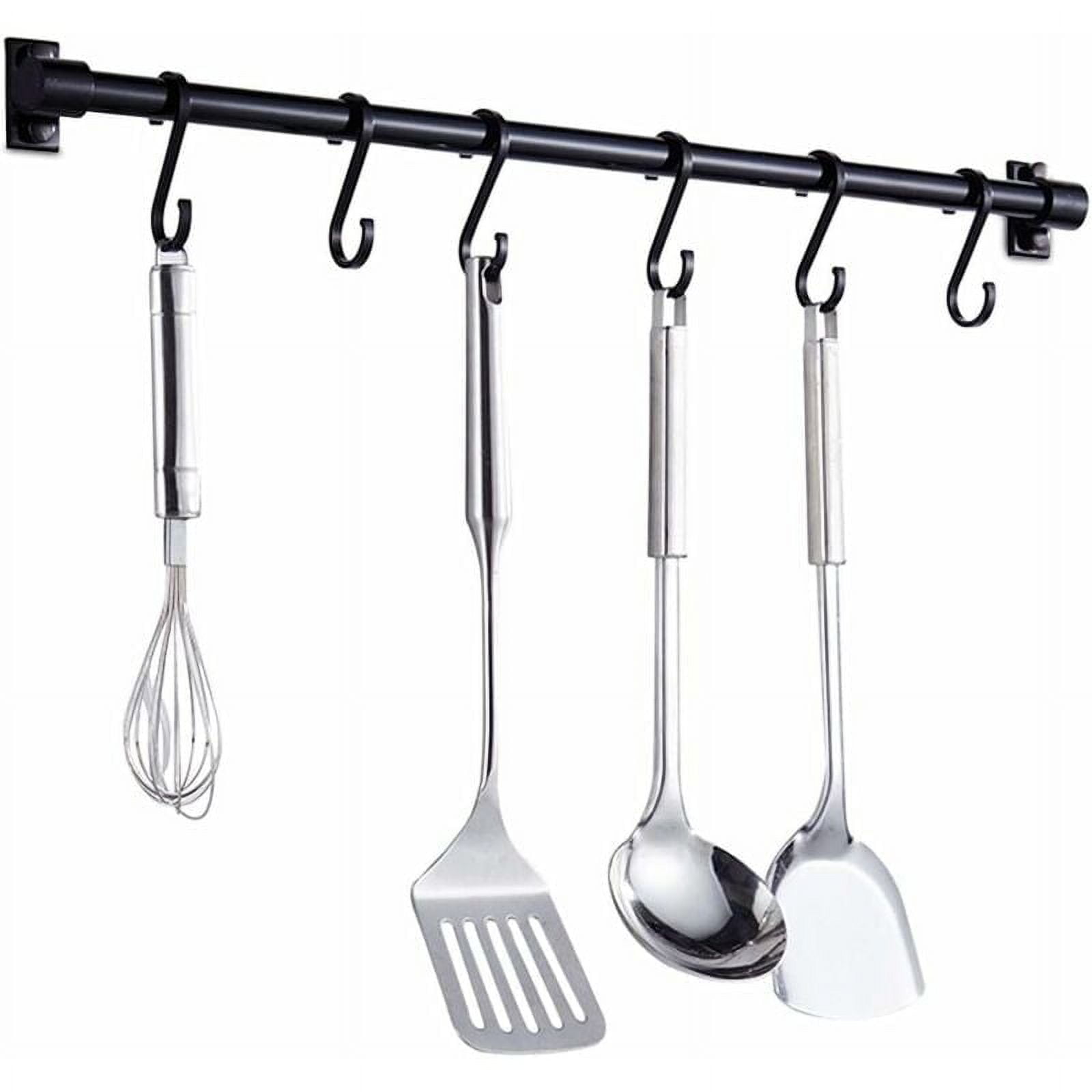 Aluminum Hanging Rail For Kitchen, Wall Mounted Utensil Rack With ...